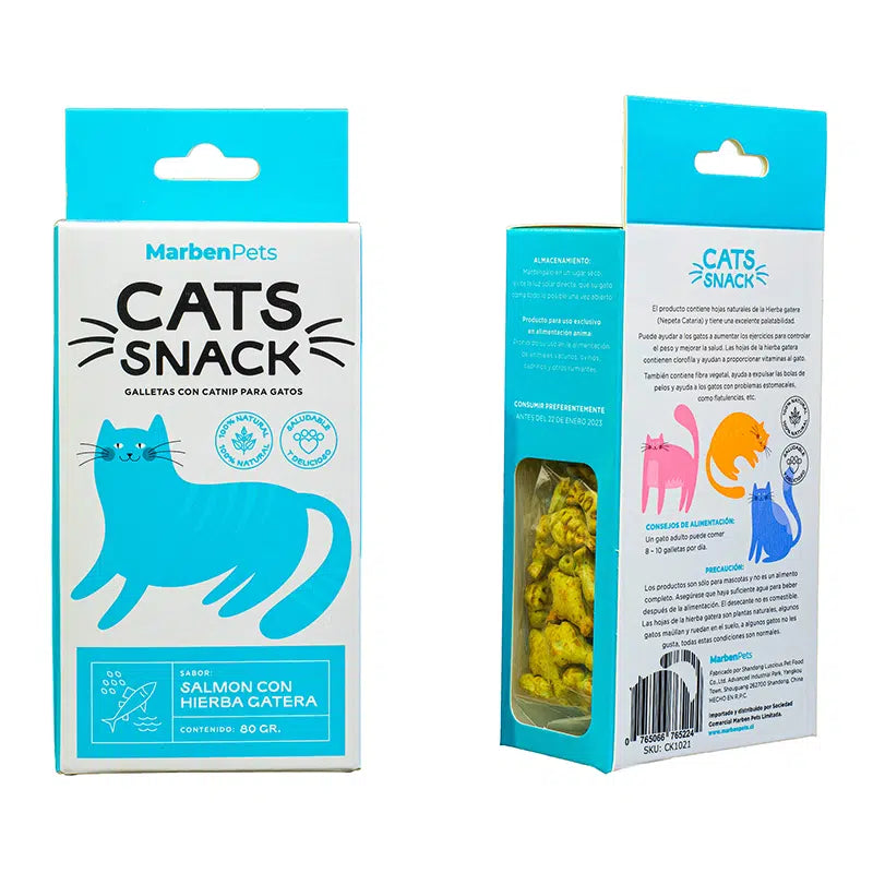 CATS SNACK SALMON CON HIERBA GATERA 80 GRS (copia)