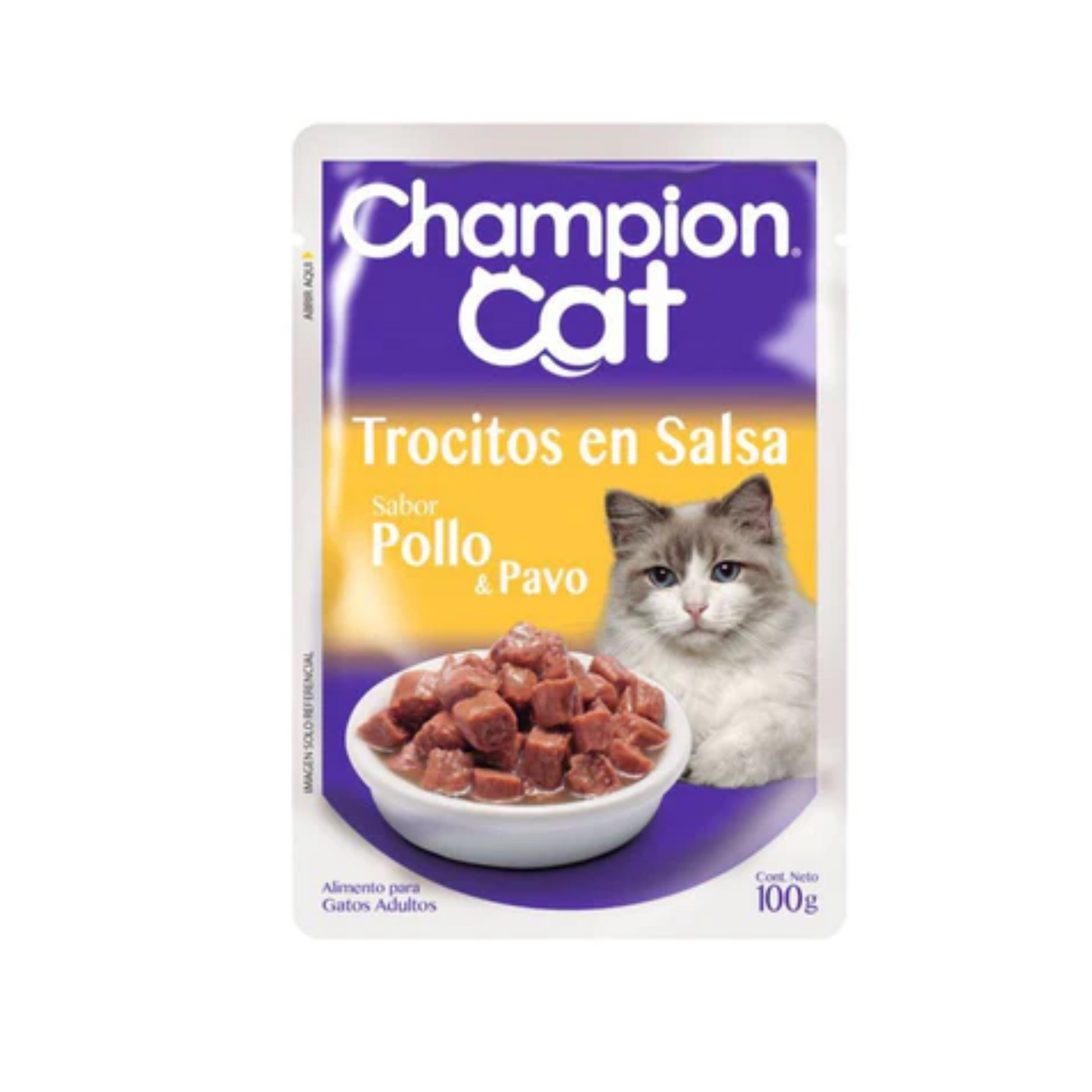 Trocitos en salsa Champion Cat Pollo y Pavo