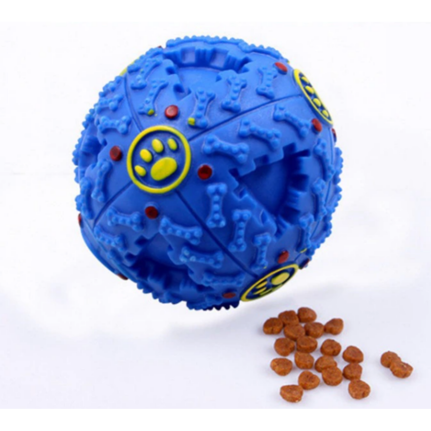 JUGUETE PELOTA COMEDERO CON SONIDO S AZUL