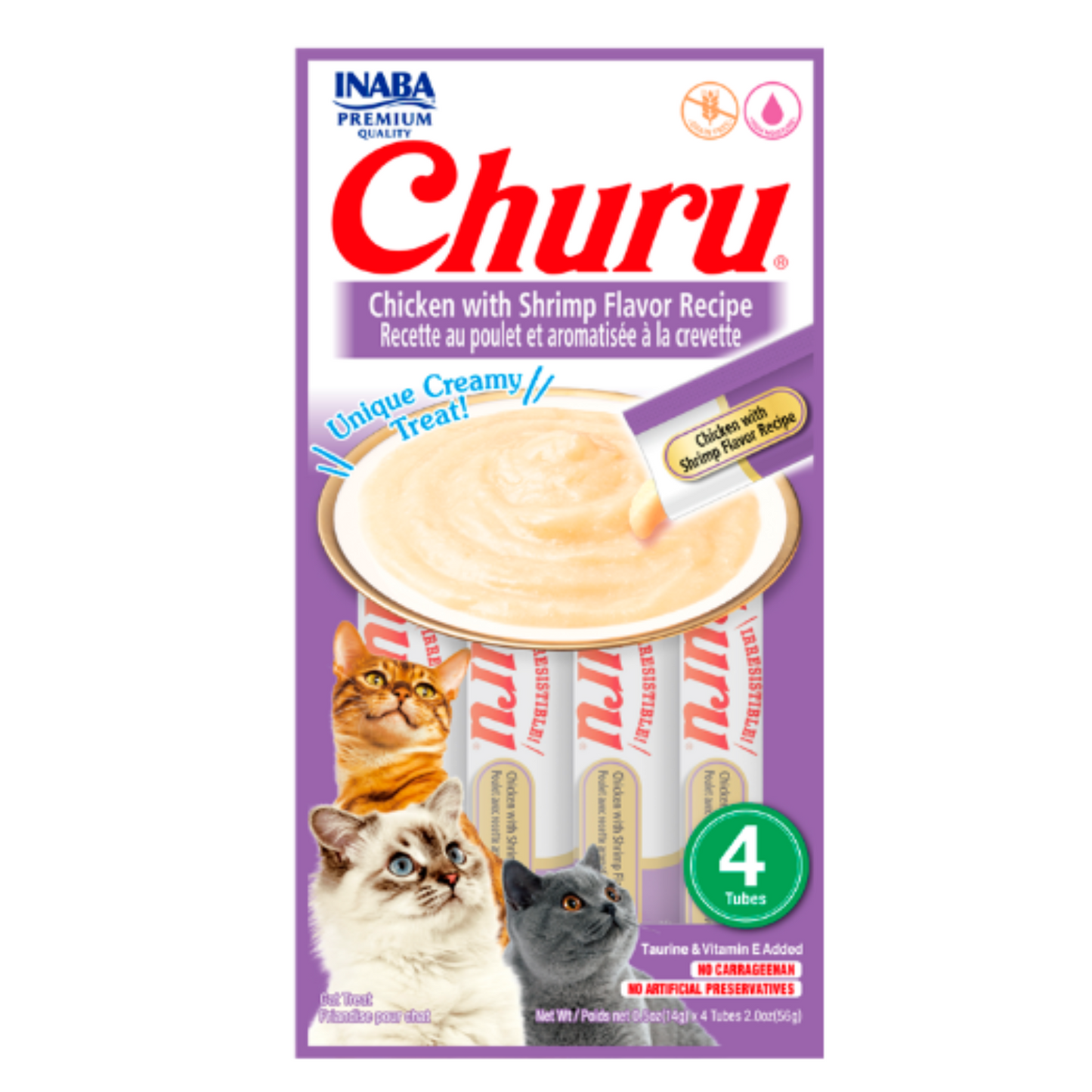 Churu Gato Pollo Camarones 4X14 Gr