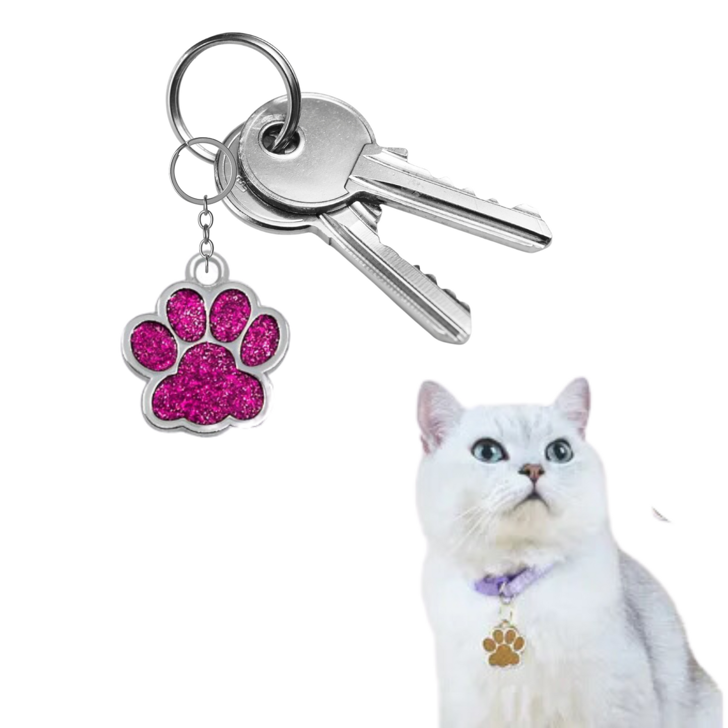 Llavero forma de patitas Plata