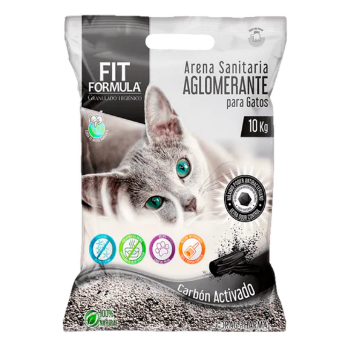 ARENA AGLOMERANTE CARBON ACTIVO FIT FORMULA 10 KG