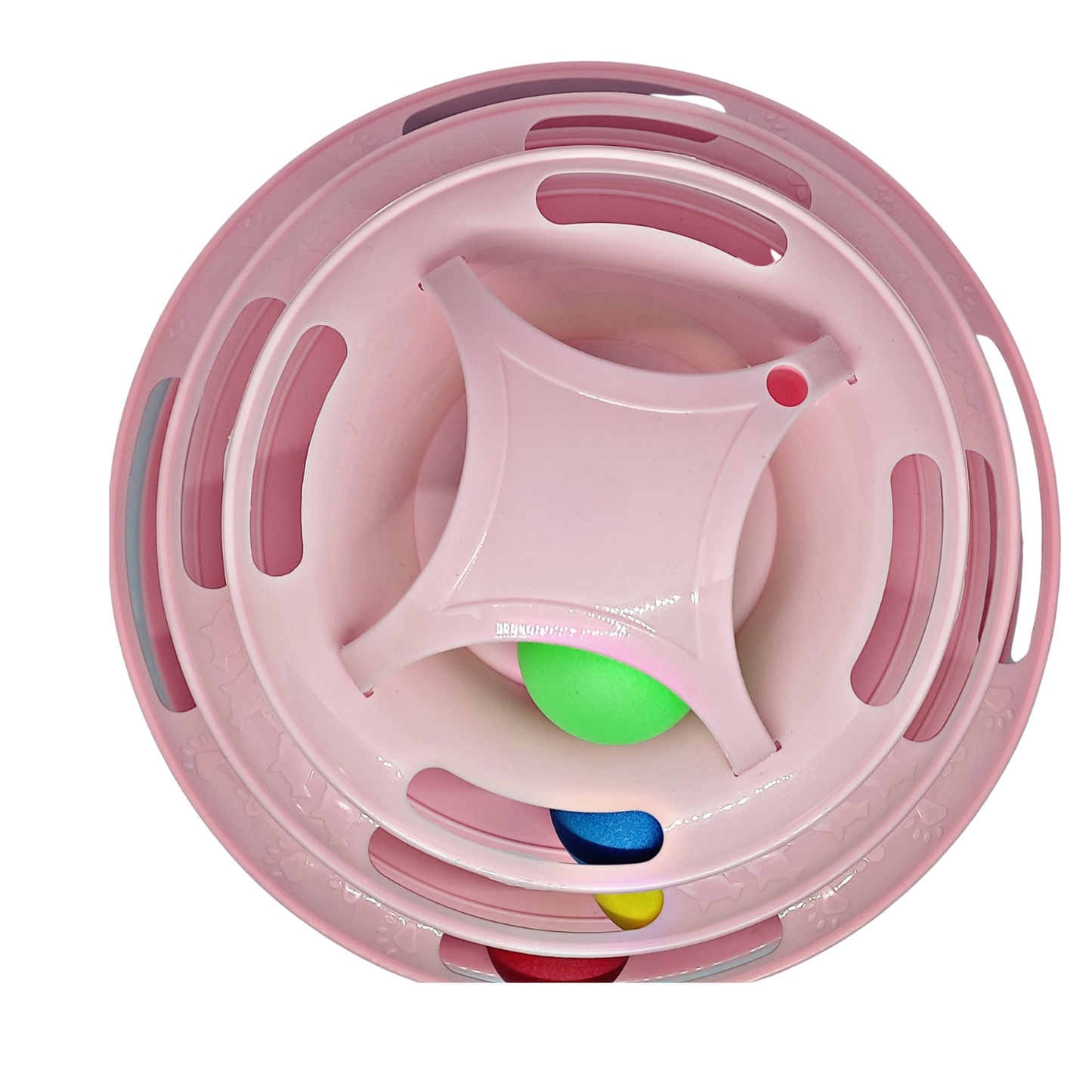 Juguete torre para gatos rosado