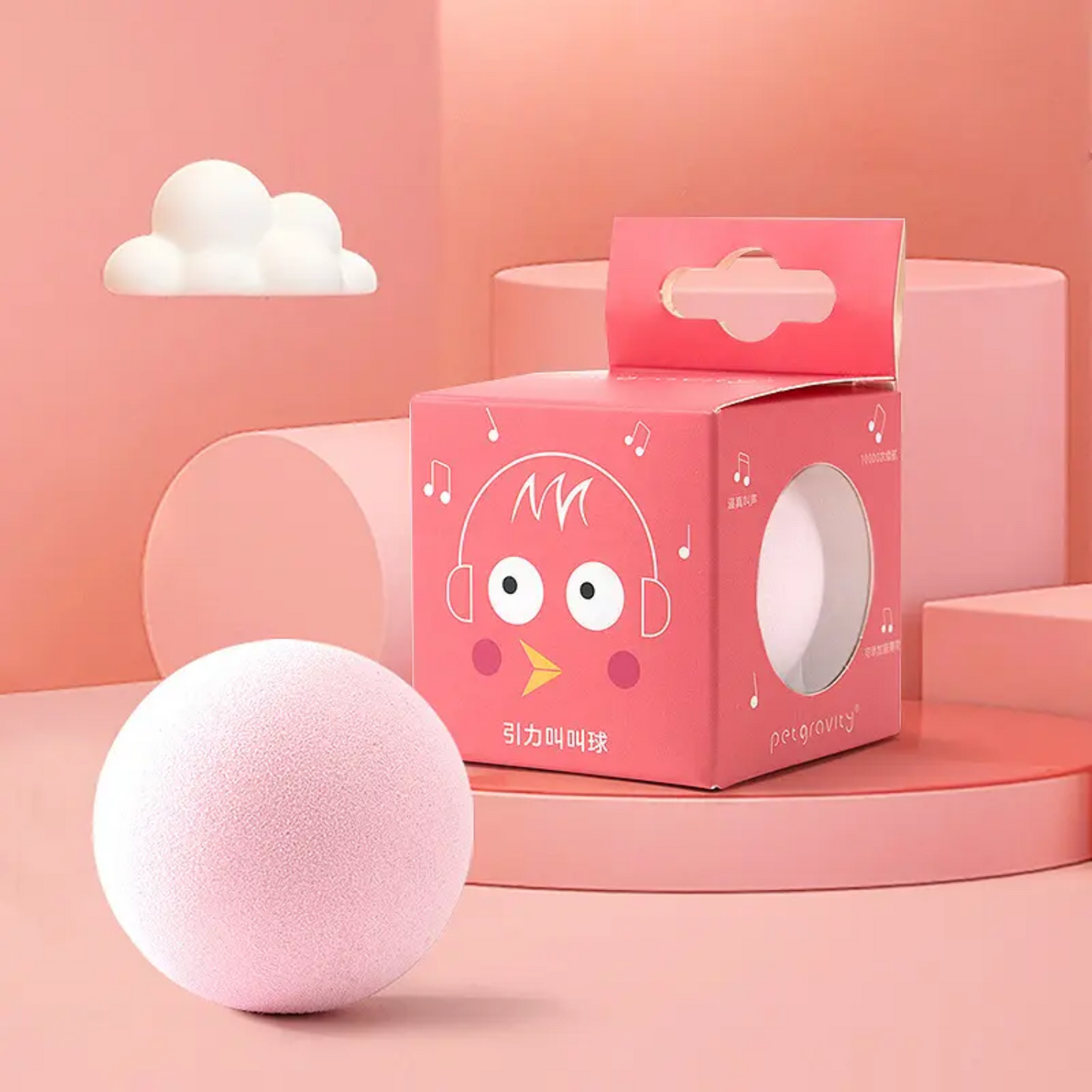 Juguete para gatos bola con sonido de pájaro al movimiento