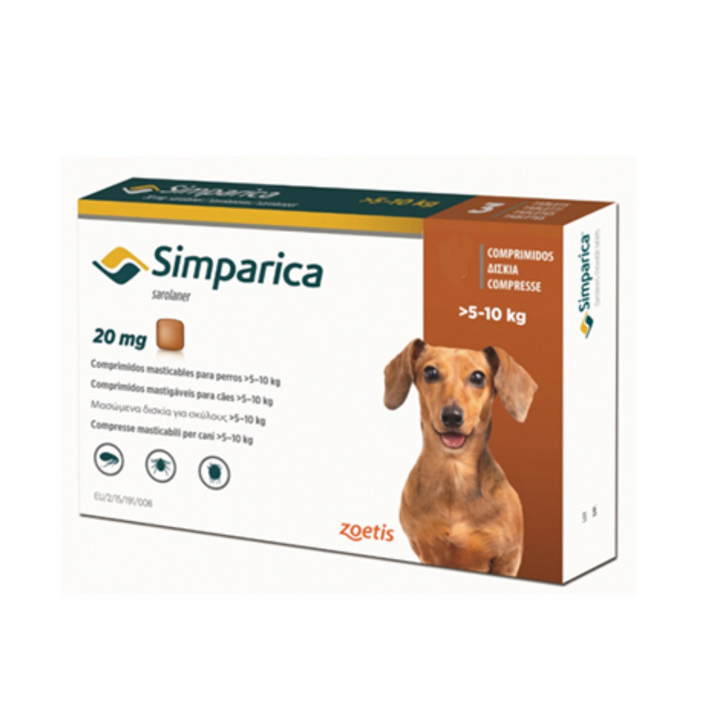 SIMPARICA 5 A 10 KG 3 COMPRIMIDOS