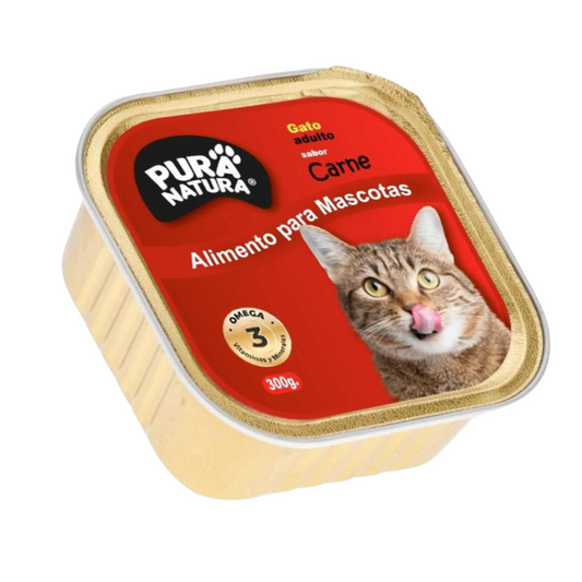 ALIMENTO HÚMEDO PARA GATO SABOR CARNE PURA NATURA 300 GR