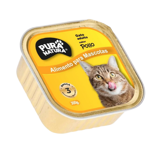 ALIMENTO HÚMEDO PARA GATO SABOR POLLO PURA NATURA 300 GR