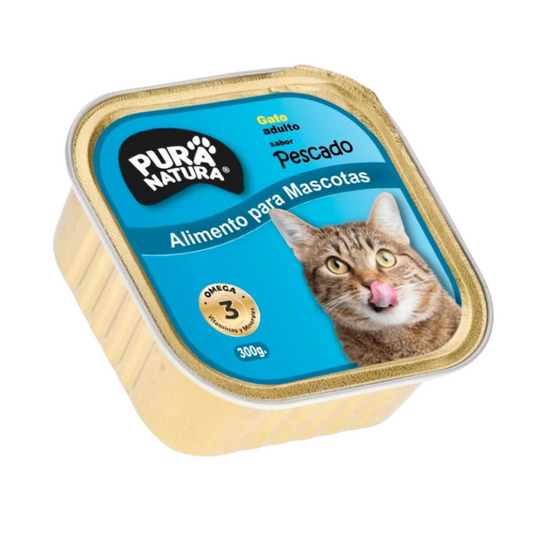 ALIMENTO HÚMEDO PARA GATO SABOR PESCADO PURA NATURA 300 GR