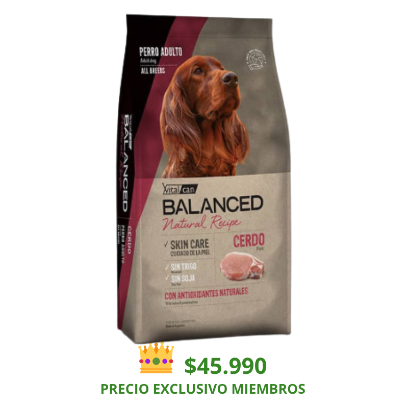 Balanced Recipe Perro Cerdo 15 Kg