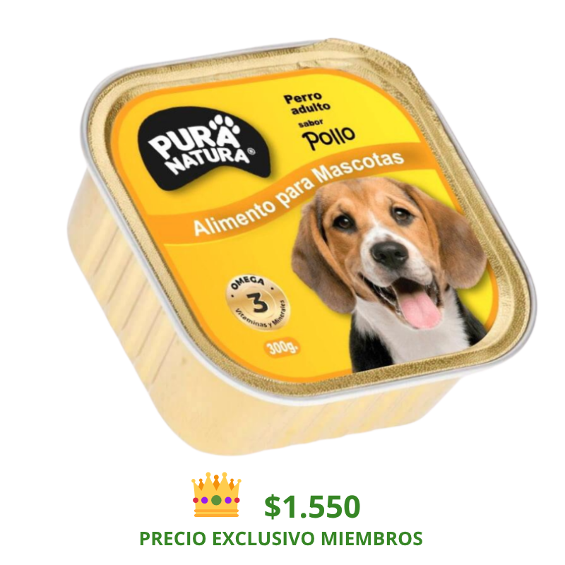 PURA NATURA LATA PERRO SABOR POLLO 300 GR.