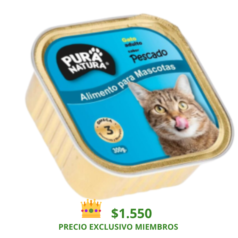 PURA NATURA LATA GATO SABOR PESCADO 300 GR.