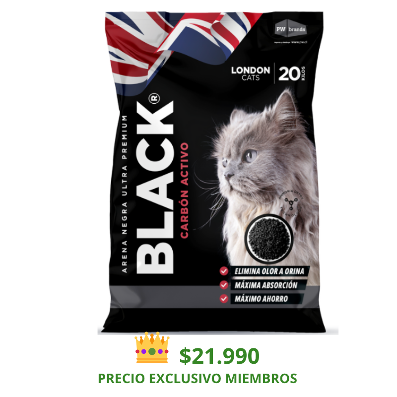 LONDON CATS BLACK ARENA CON CARCONITA 20KG