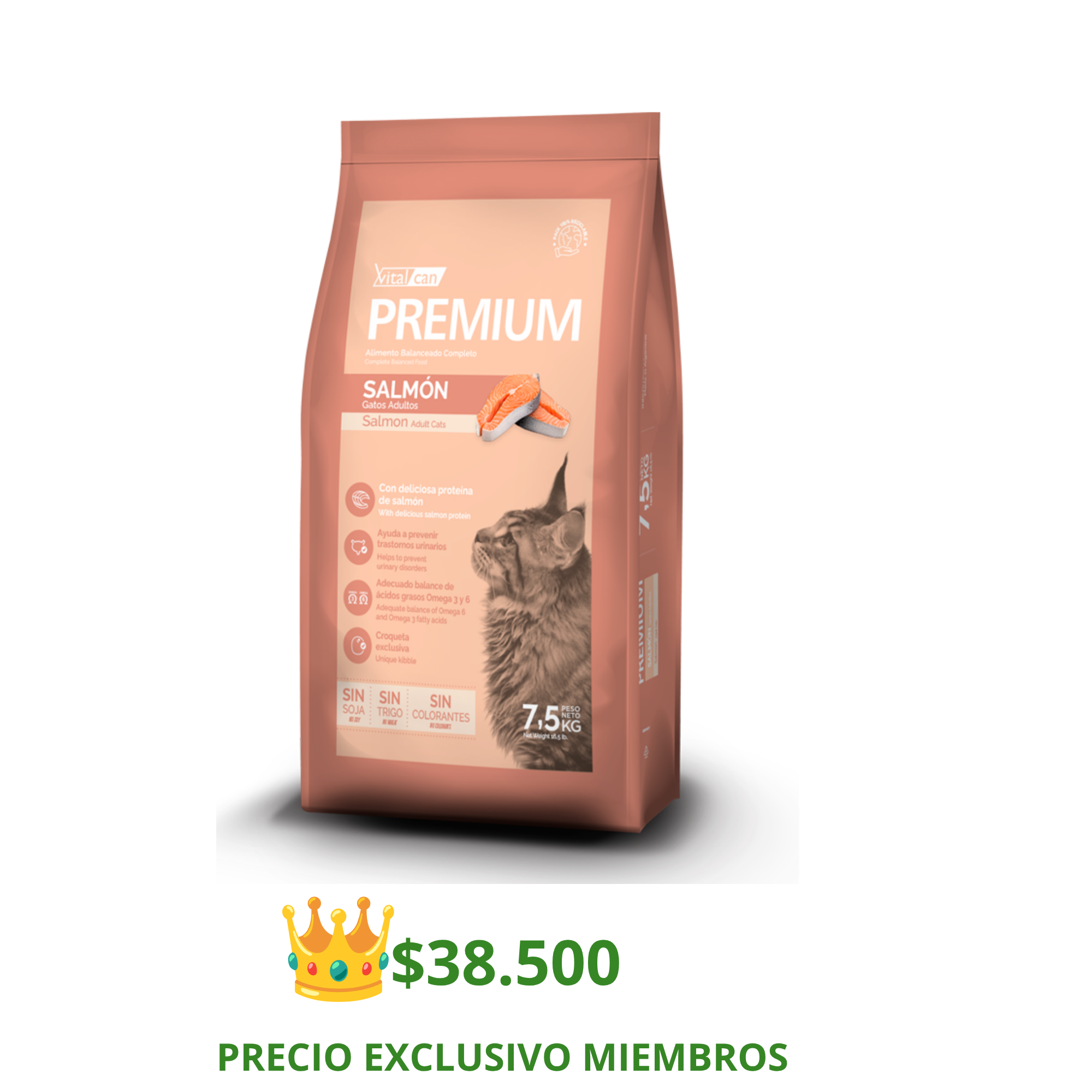 Premium Salmón Gatos Adultos 15 Kg
