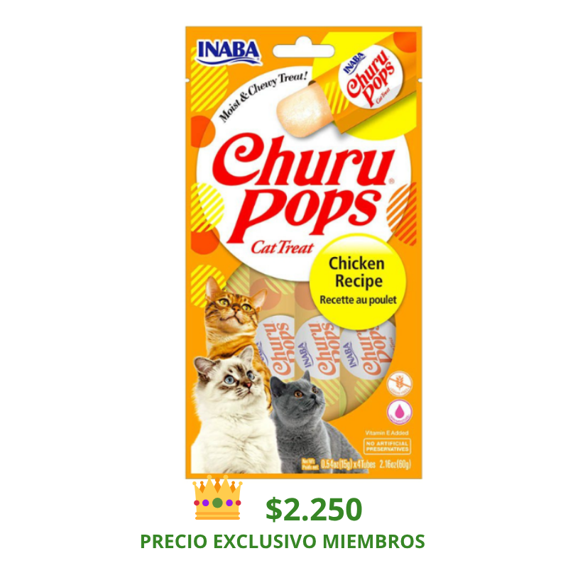 CHURU GATOS POP SABOR POLLO 4 UNID