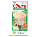 CHURU GATO SABOR ATÚN Y POLLO 4 TUBOS