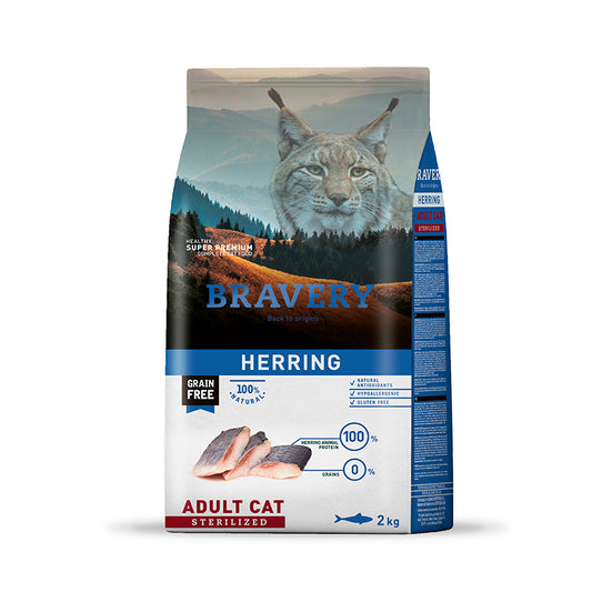 BRAVERY GATO HERRING ADULT CAT STERILIZED 2KG