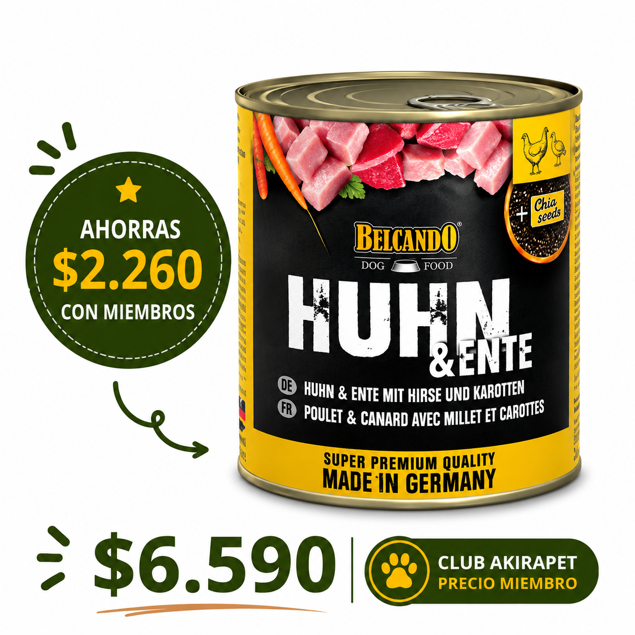 BELCANDO LATA POLLO CON PATO MIJO ZANAHORIA 800 GR