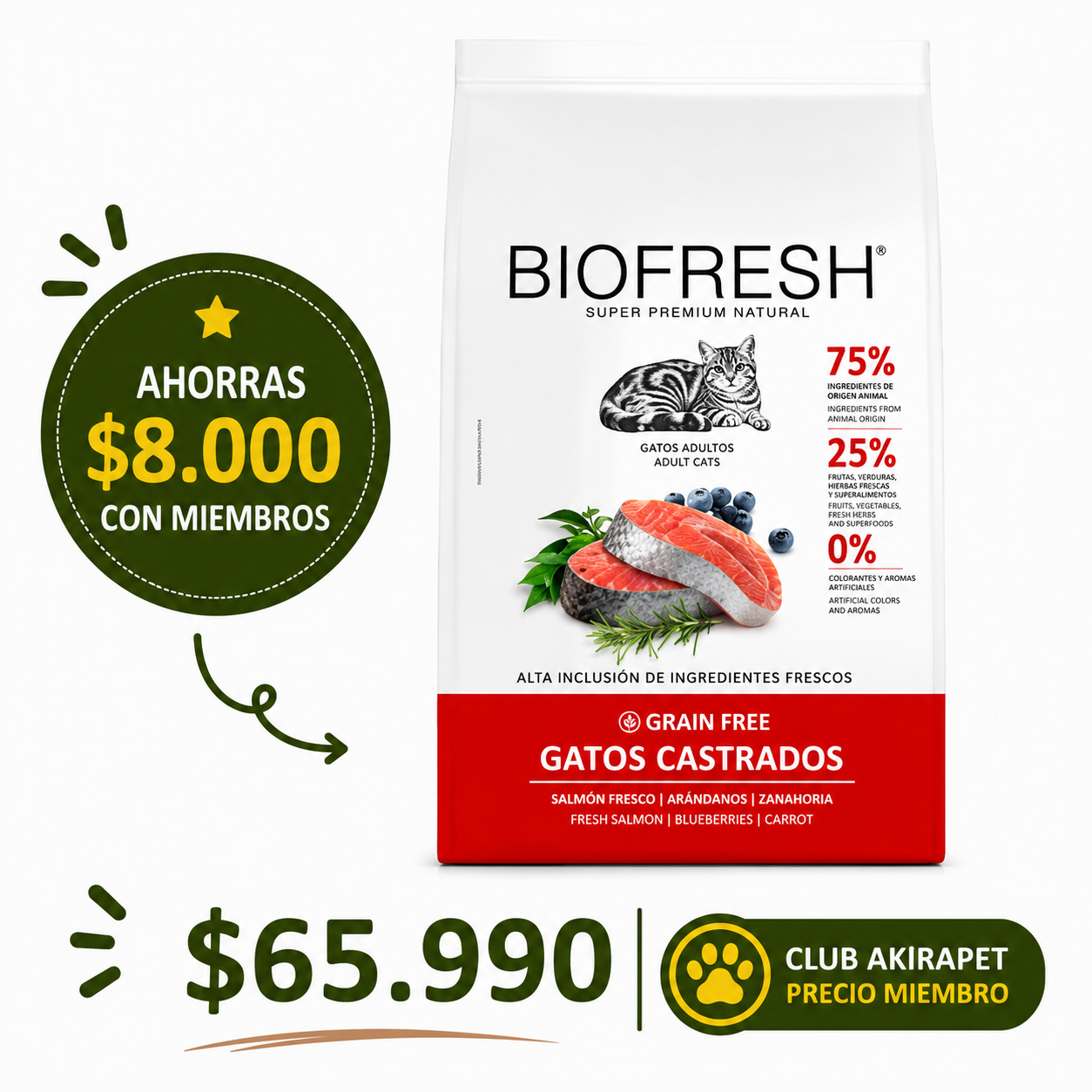 Biofresh Gato castrado 7.5 Kg