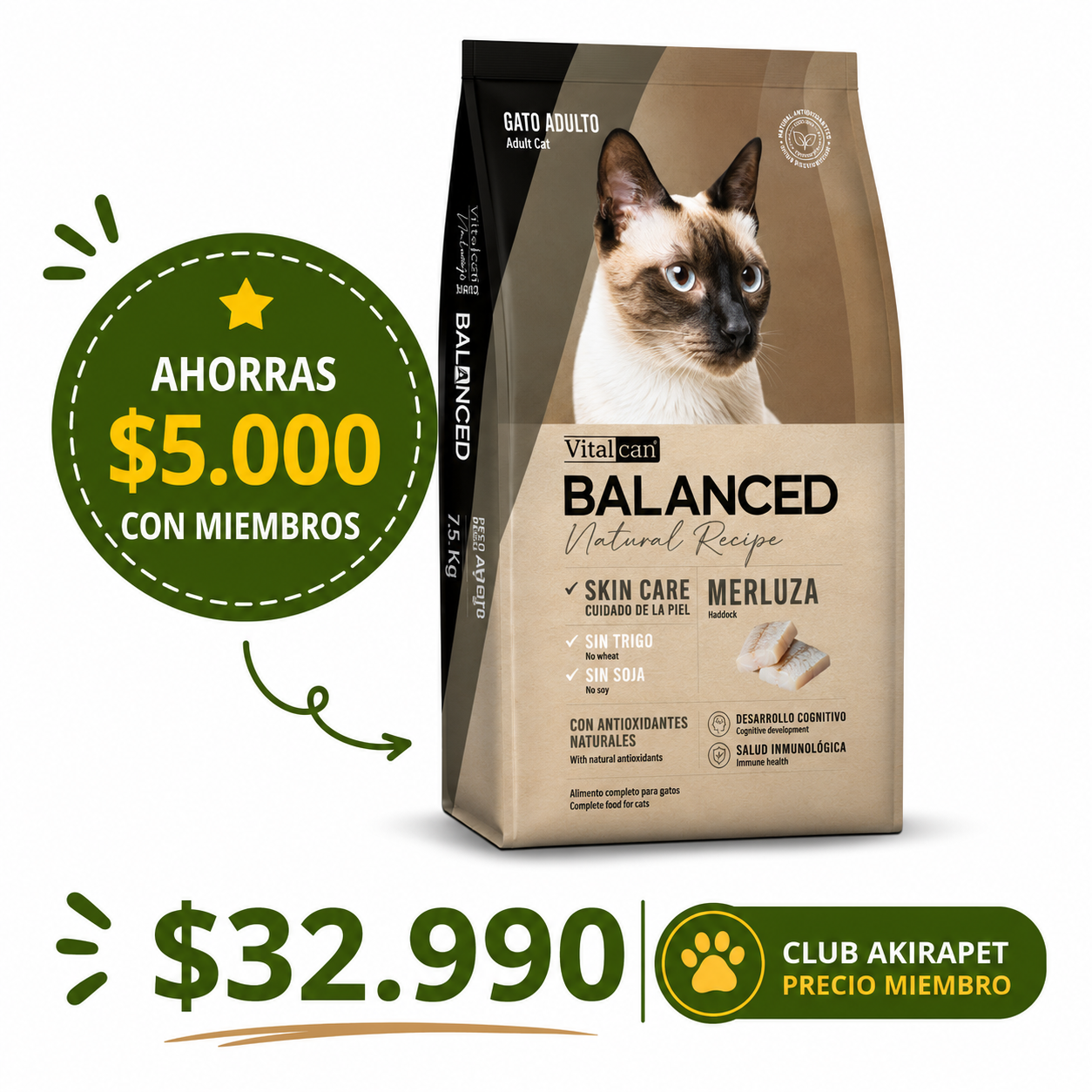 Balanced Recipe Gato Merluza 7,5 Kg