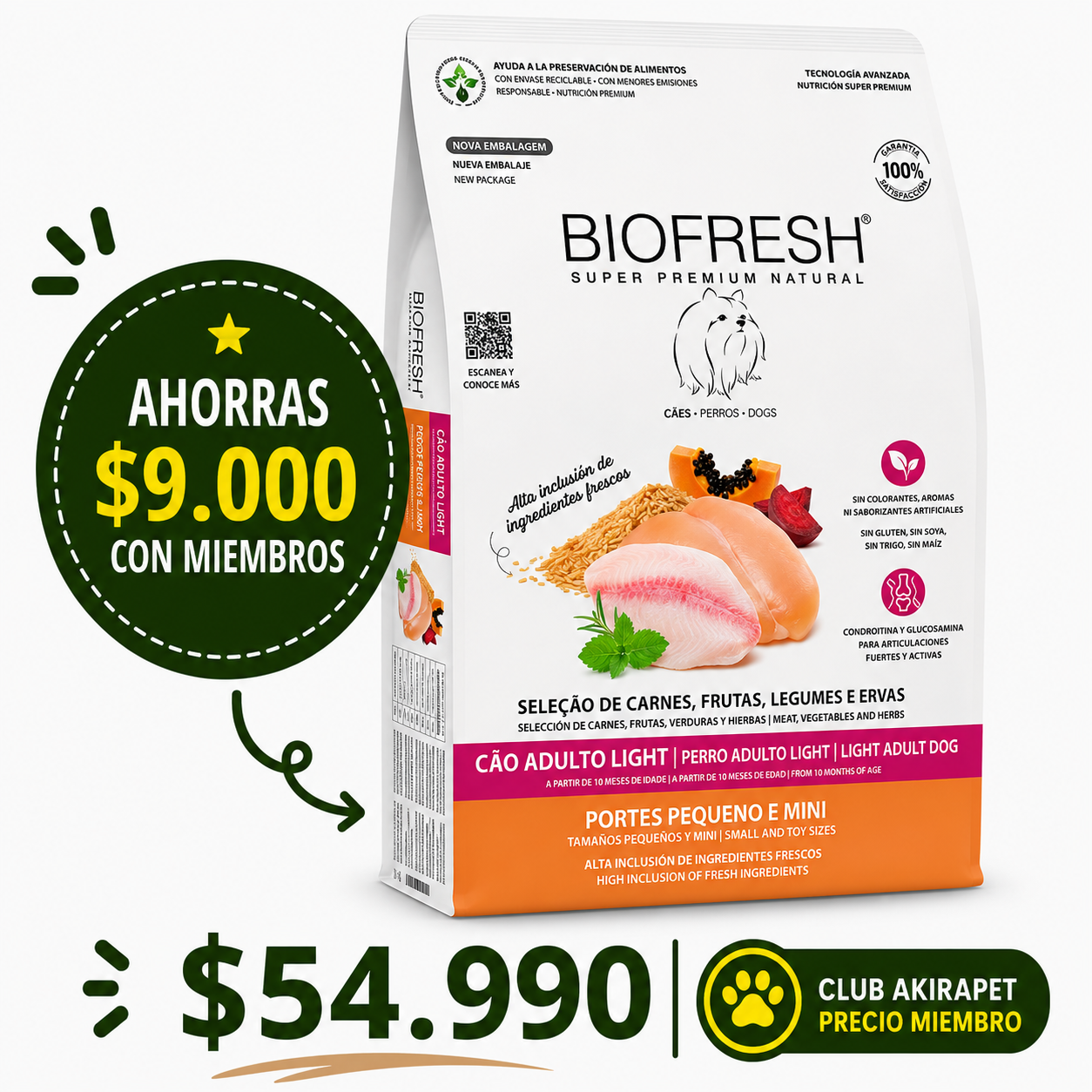 Biofresh Perro Adulto Ligh RP 10 Kg