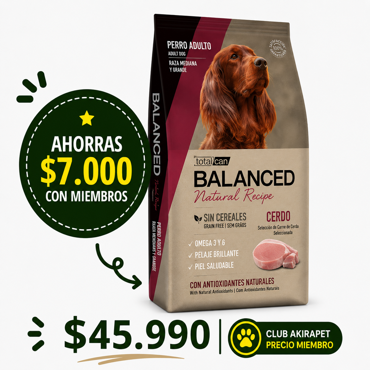 Balanced Recipe Perro Cerdo 15 Kg