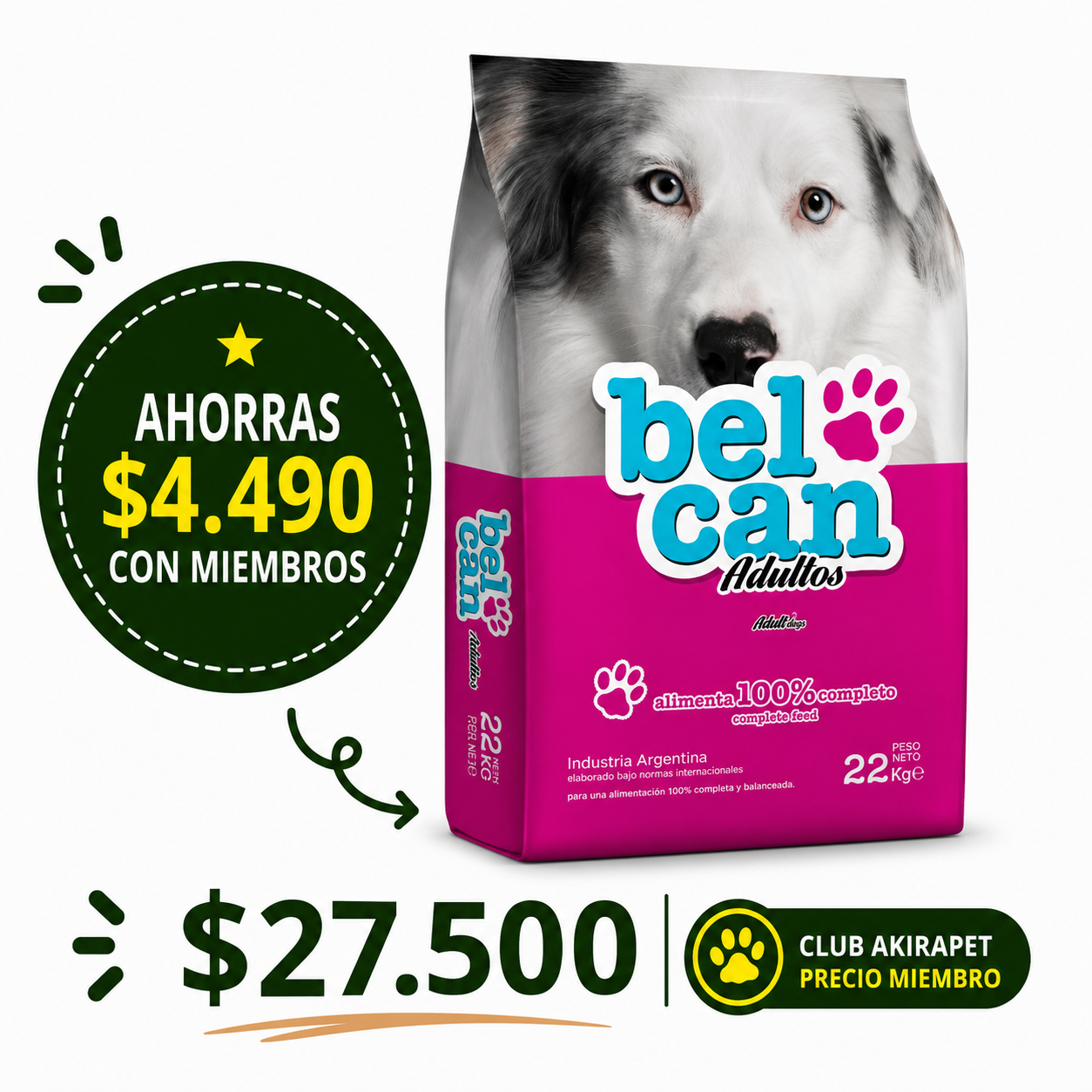 Alimento Perro Adulto Belcan  Kg