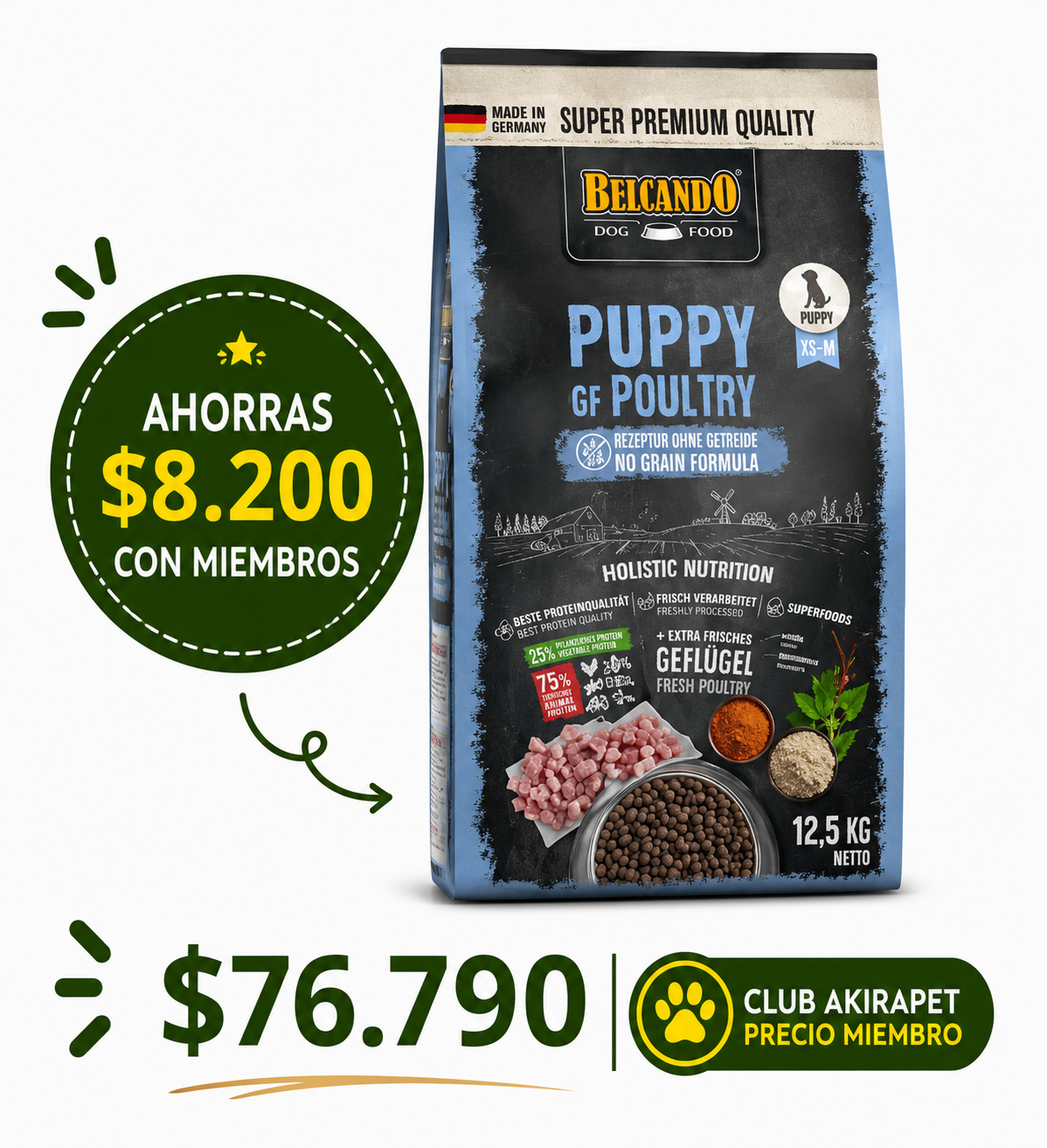 belcando puppy grain free poultry 12,5 Kg