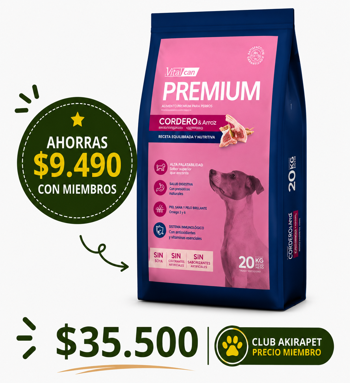Premium Perro Cordero RP 20 Kg