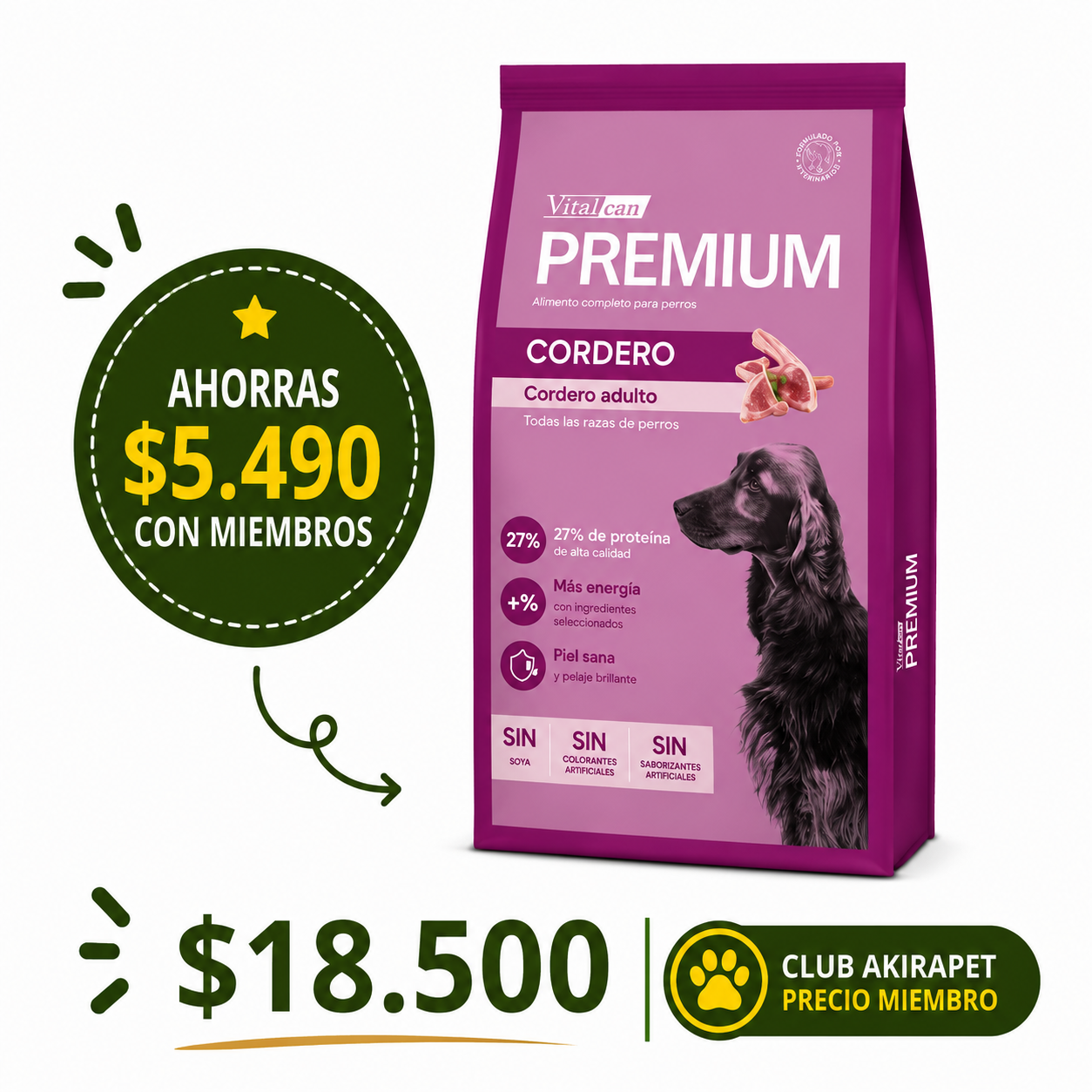 Premium Perros Adultos Cordero RMYG 7,5 kg