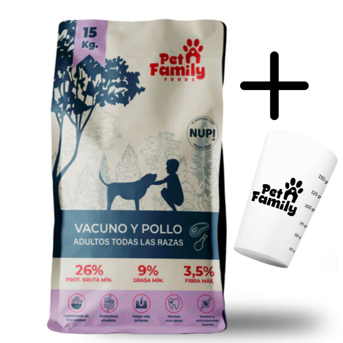 PET FAMILY 15 KG MAS VASO MEDIDOR