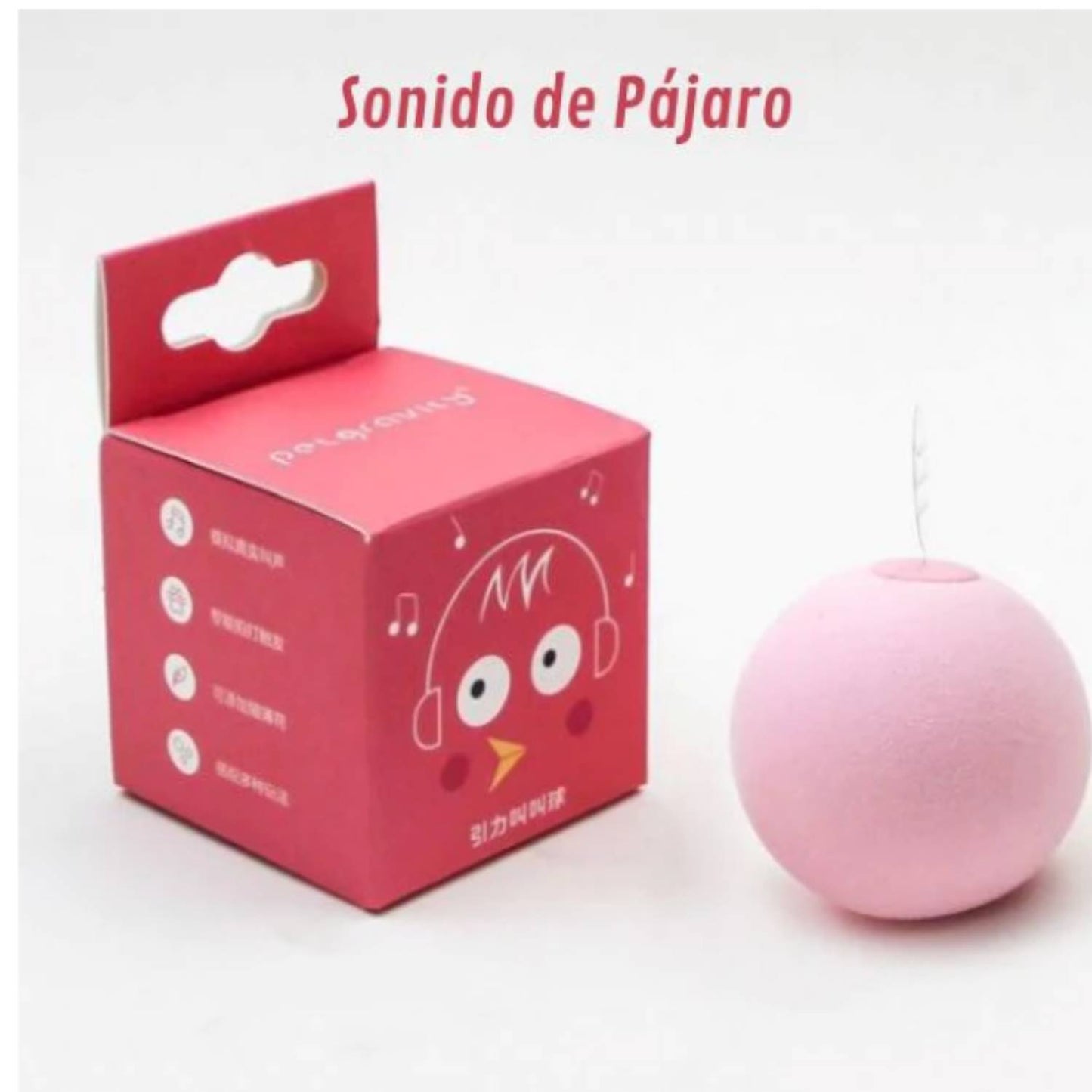 Juguete para gatos bola con sonido de pájaro al movimiento