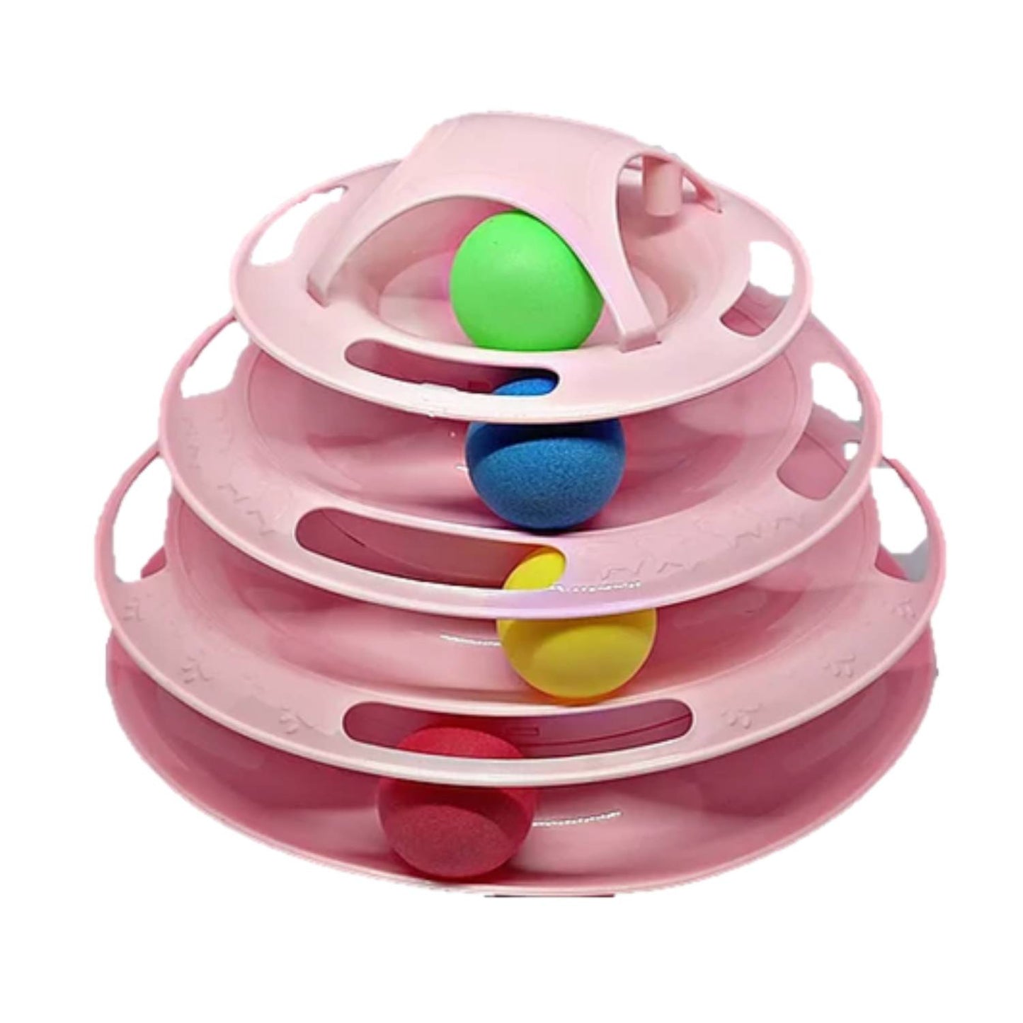 Juguete torre para gatos rosado